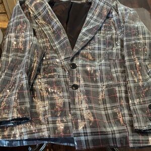 Torrid Metallic Plaid Blazer